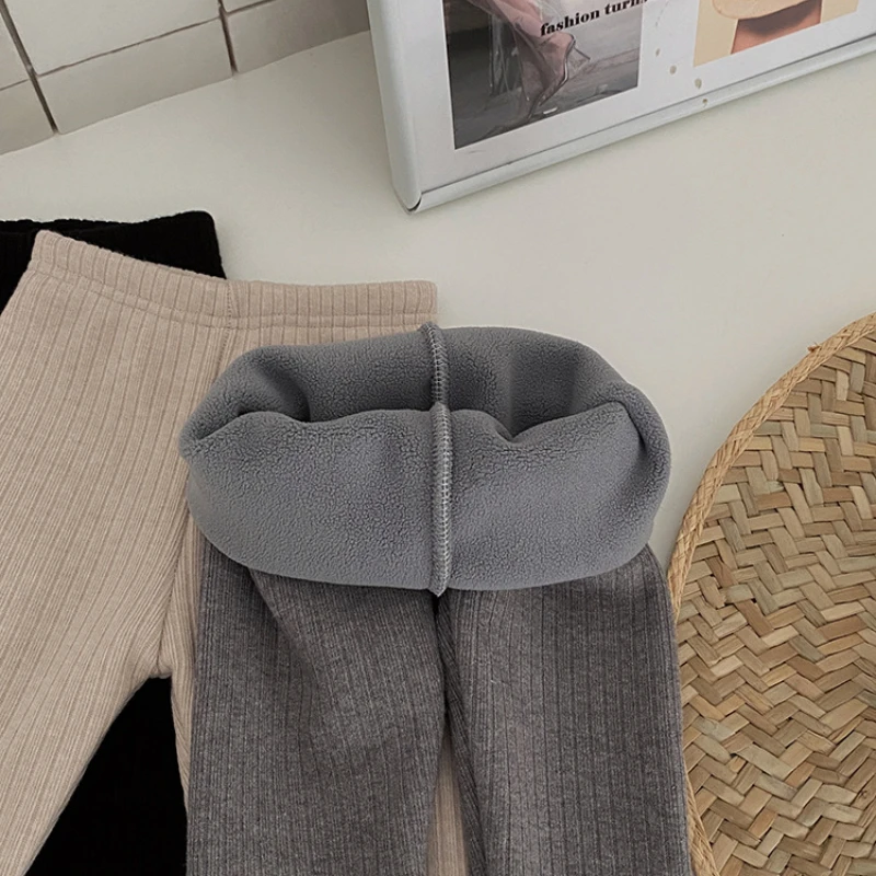 Girls Leggings Autumn Winter Pants For Kids Cotton Warm Children's Velvet Trousers Toddler Underpants Korean Style