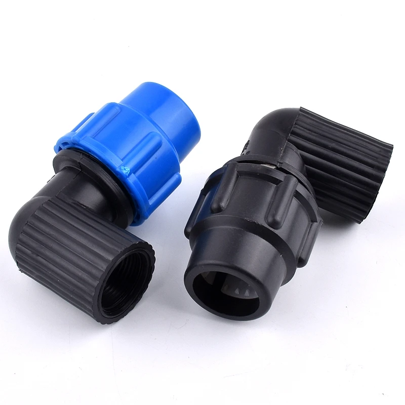 

2~10 Pcs PE 90 Degree Elbow Internal Thread Quick Connectors Plastic Water Pipe joints Aquarium Garden Agricultural Accessories