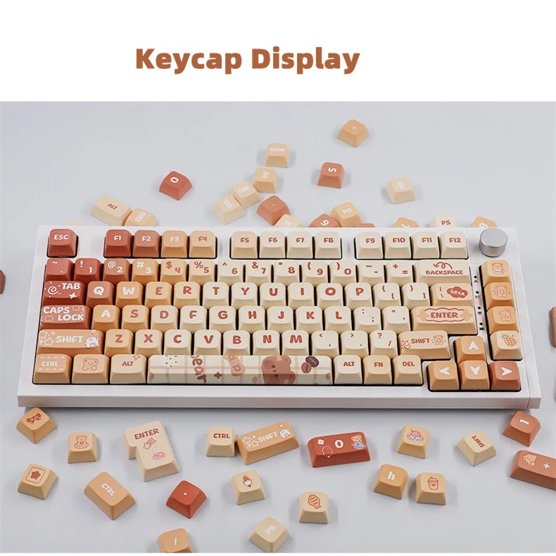 Kawaii Bear Caramel XDA Profile Keycaps (133 Keys)