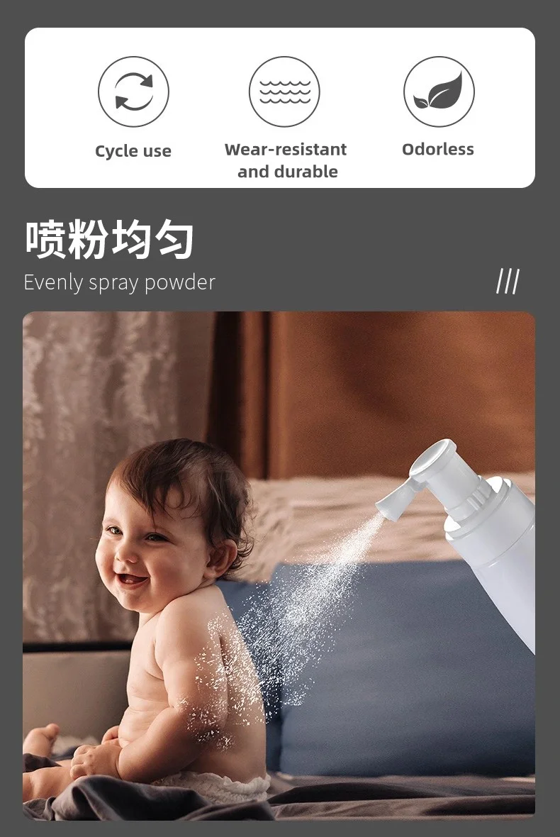 Description Picture 3 of item140 ml Powder Spray Bottle Glitter Puffer Pump for Craft Hairdressing Spray Bottle Dry Powder Blower for Barber Travel Cosmetics