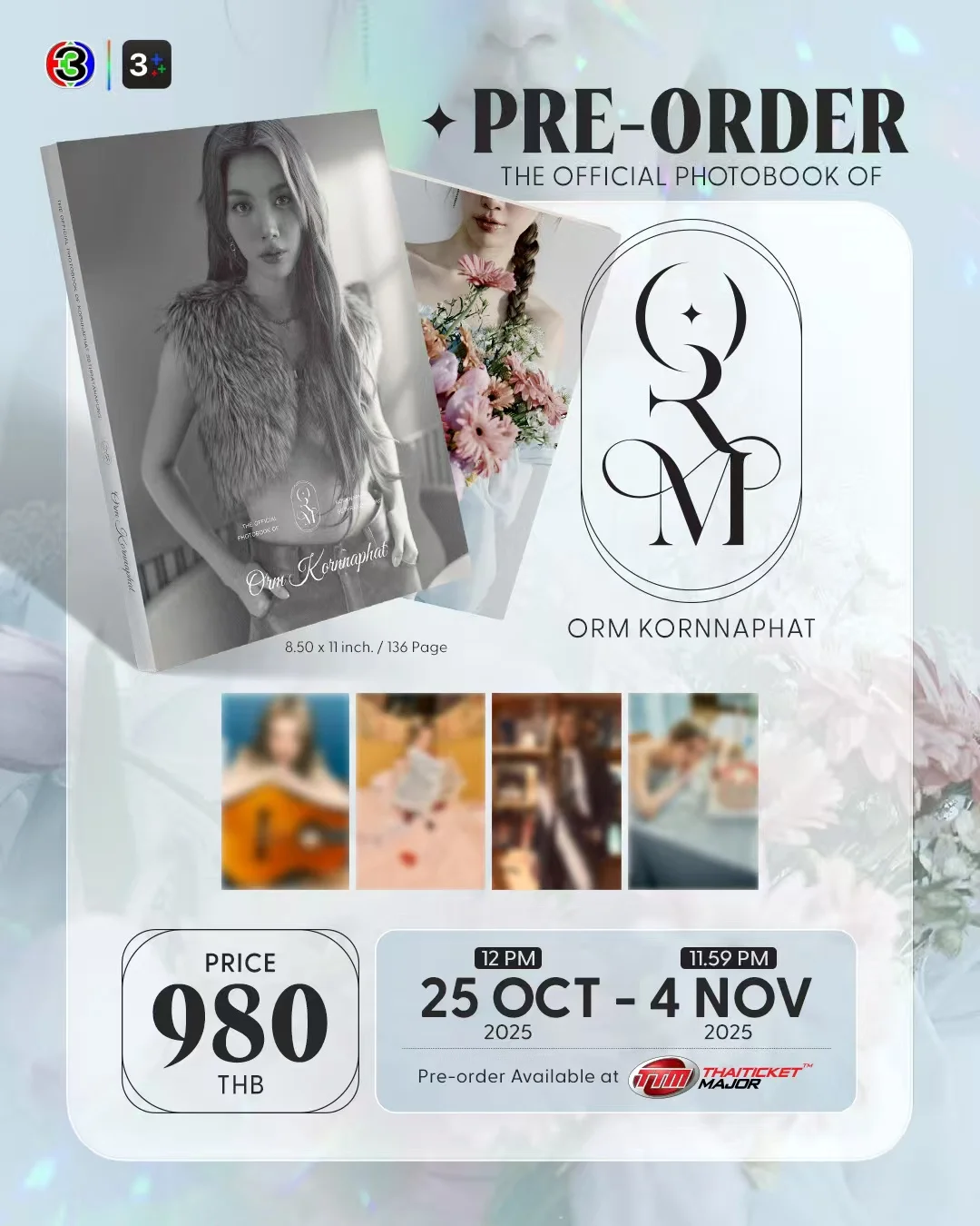 2025 3플러스 ORM KORNNAPHAT 공식 포토북 Only You LingOrm Orm Kornnophat 포토 커버 컬렉션 포토북