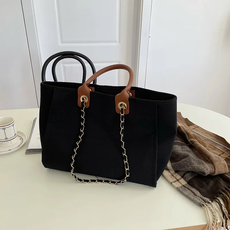 

Women Canvas Zipper Tote Bags Simple Solid Color Large Capacity Mummy Shoulder Bags for Girls Casual Handbag A170