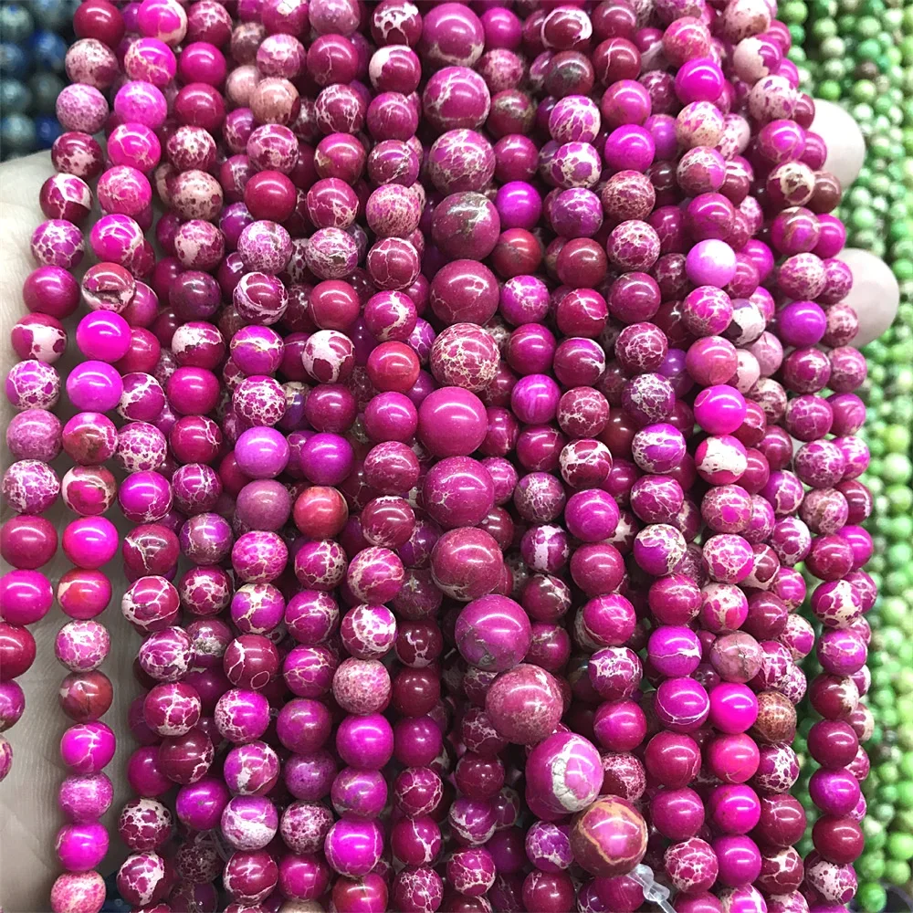 

8/10mm Natural Emperor Stone Loose Spacer Beads for Jewelry Making DIY Bracelet Necklace Jasper Accessories 10 Colors Available