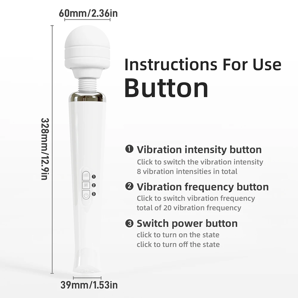 Leistungsstarker Zauberstab-Vibrator für Frauen, großer AV-Körpermassager, G-Punkt- und Klitorisstimulator, USB-Ladefunktion, Sexspielzeug für Erwachsene_voghion.com
