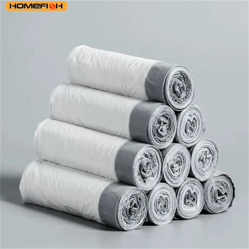 HOMEFISH Household Garbage Bag Drawstring Large Thickening Portable Pull Bag White Plastic Bag draw string bags drawstring bag 1