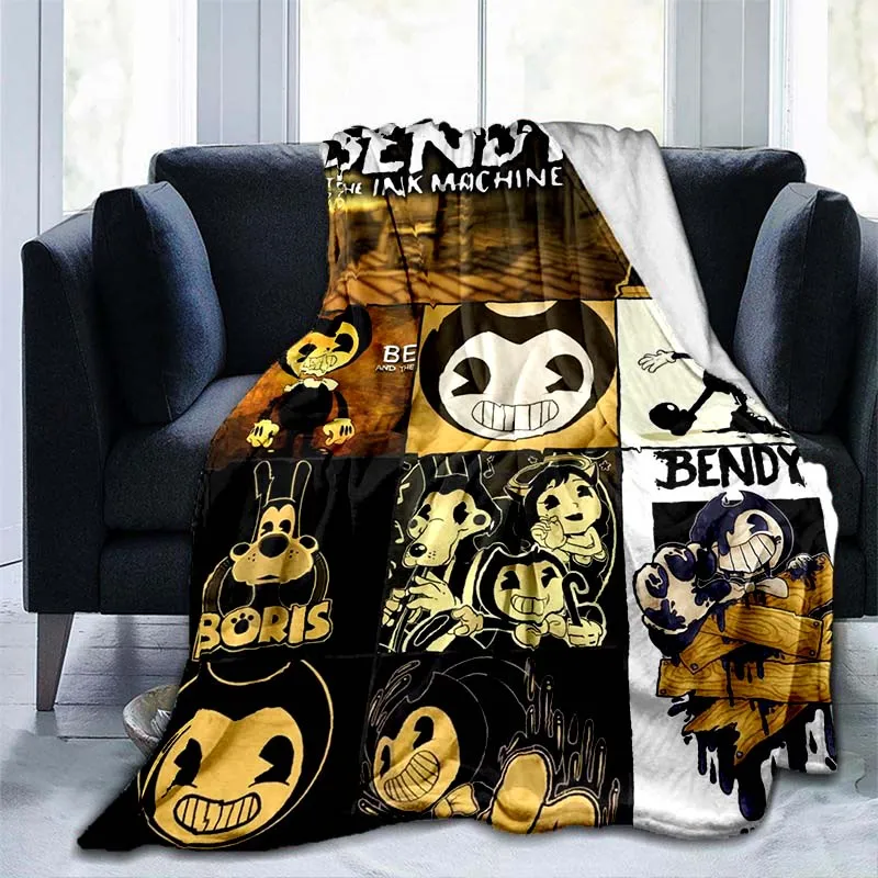 Bendy Personaggi Del Gioco Coperta Morbida Copertura Riscaldante Del Divano Biancheria Da Letto Copriletto Costruire Bendy Ink Demon Monster Indie Sur
