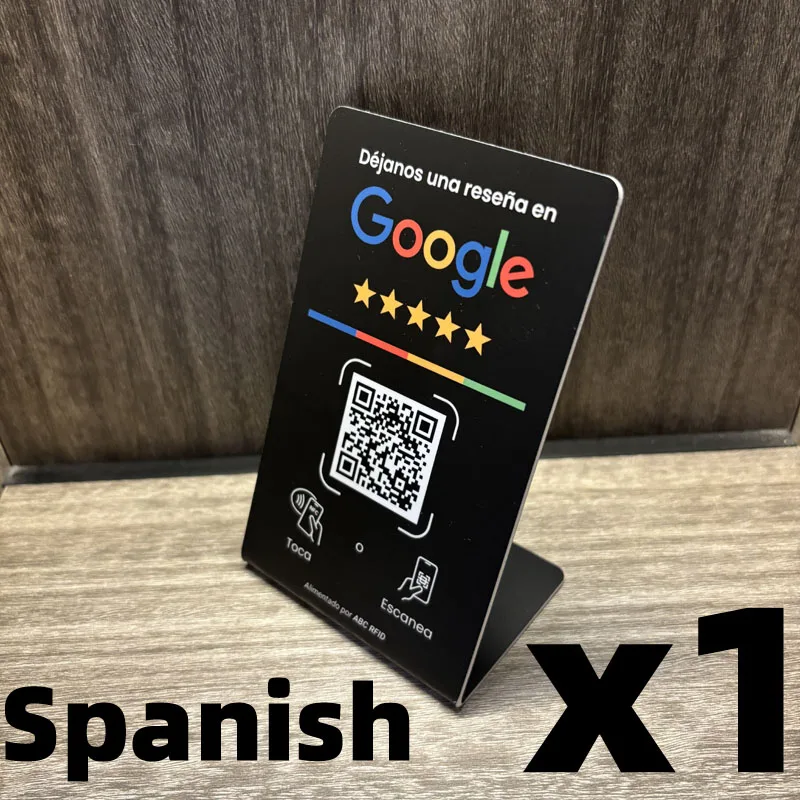Multilingual Business Stand for Google Review with NFC Tap & Dynamic QR Code