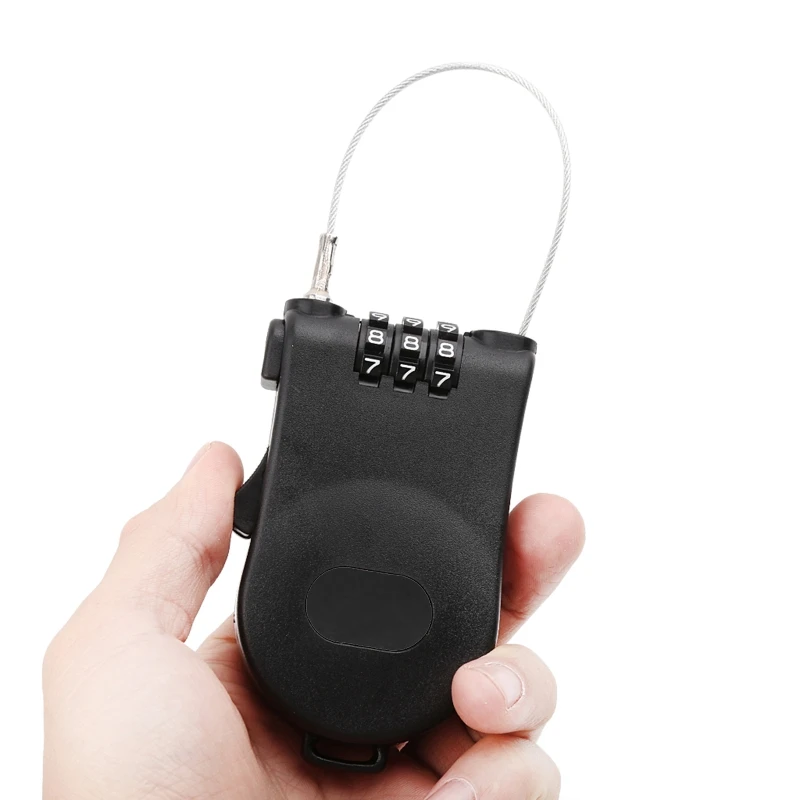Retractable Wire Rope Password Lock Combination Coded Locker Outdoor Keyed Padlock wire rope lock