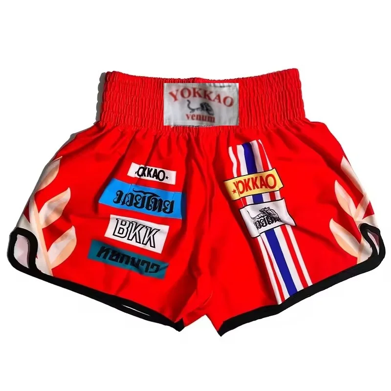 3D printed boxing shorts men's fitness training sports shorts gym high waisted tight