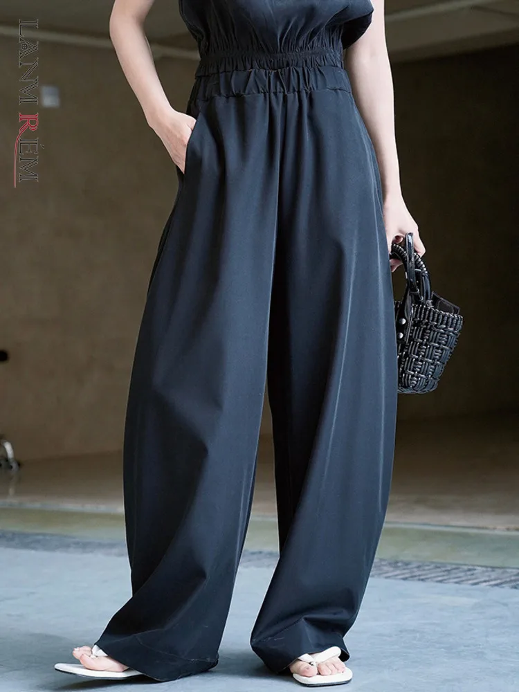 

[LANMREM] Minimalism Wide Leg Pants Women Straight Streetwear Female Trousers Casual Fashion Clothing 2024 Spring New 26D2416