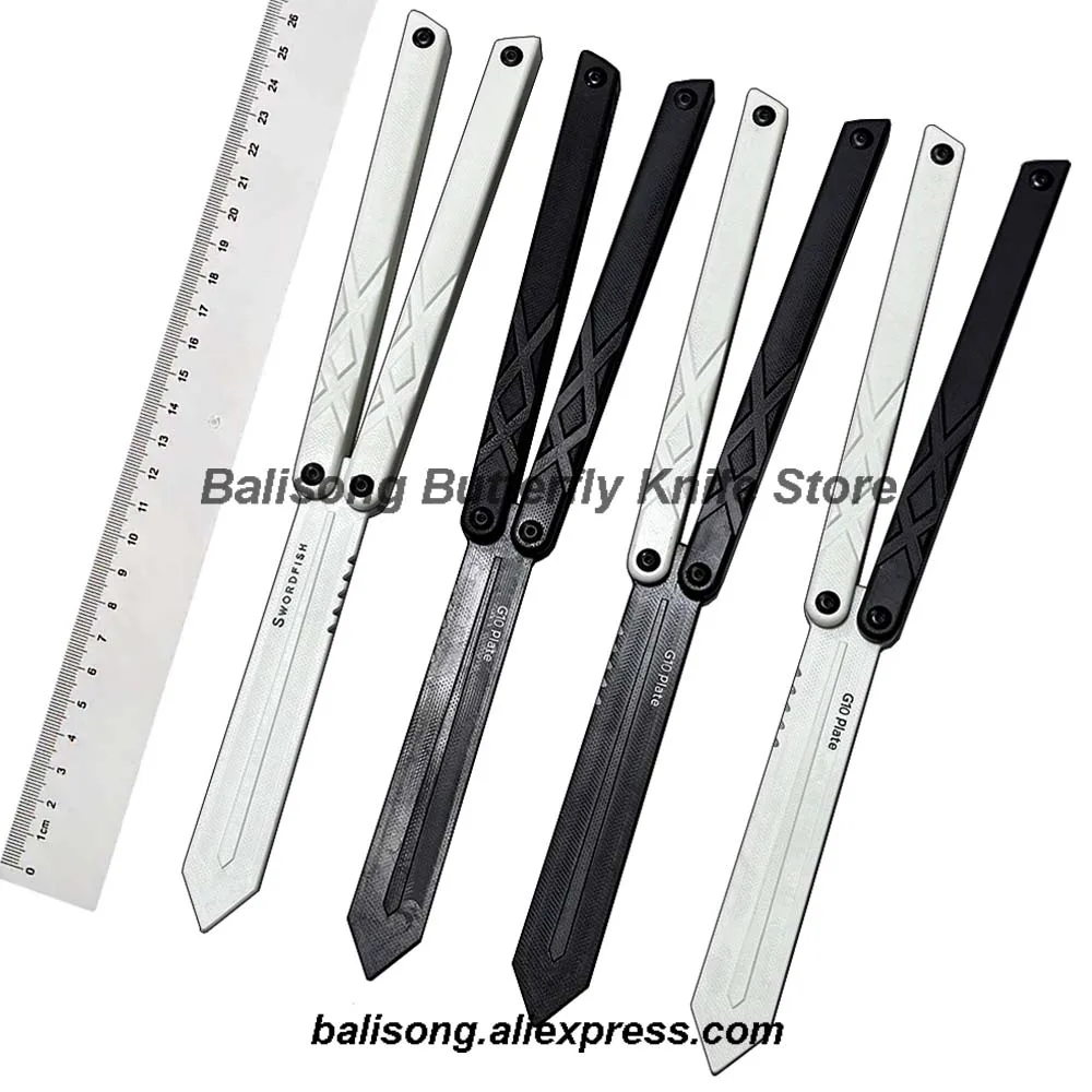 XDYYG10SwordfishCloneBalisongTrainerButterflyknifeG10HandleG10