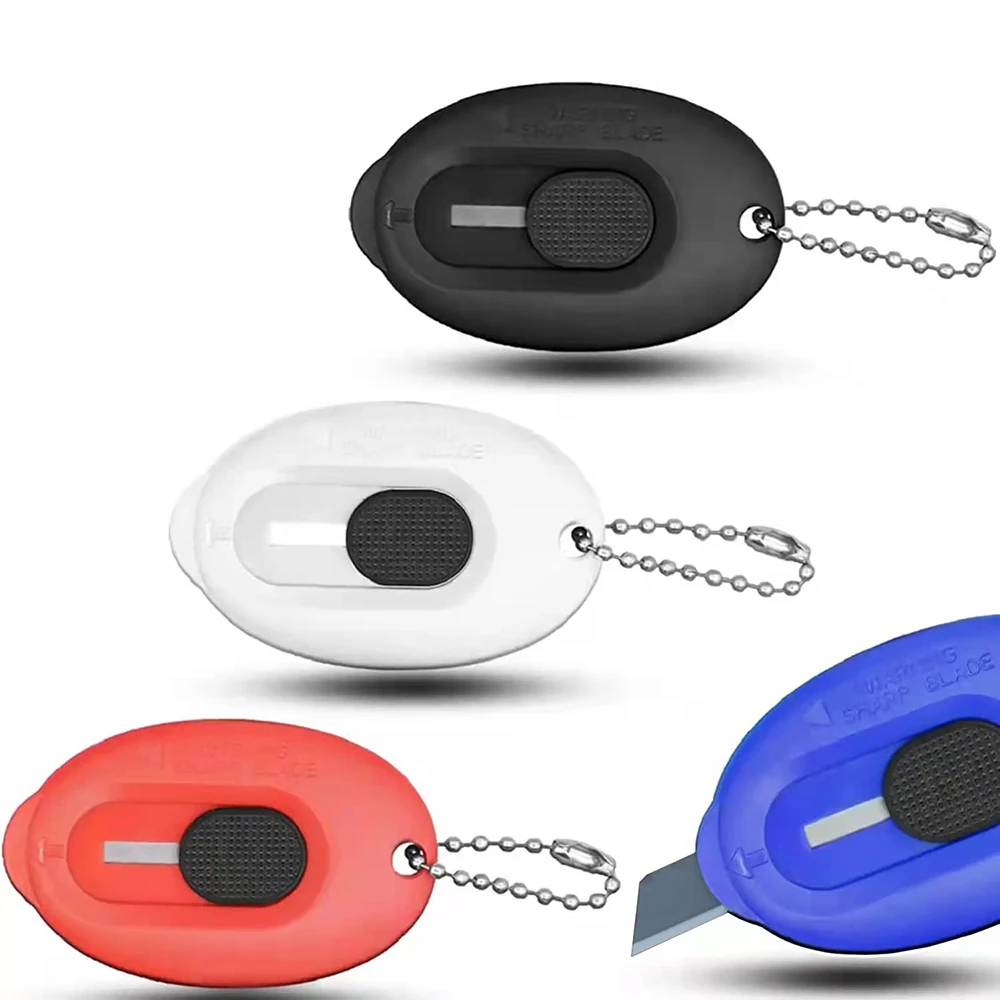 20PCS Portable and cute creative box opener With Key Chain mini letter opener and paper cutter,Rebound Safe used for unpacking e