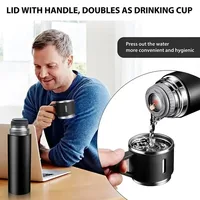 304 Stainless Steel Vacuum Insulated Bottle Gift Set Office Business Style 500ML Coffee Mug Thermos Bottle Portable Flask Carafe 5