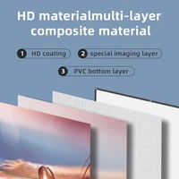ZHNUWIE Projector Screen White Grid Anti-Light 16:9 Projection Screen For Home 72 84 100 120 133 Inch Portable Reflective Cloth - Image 4