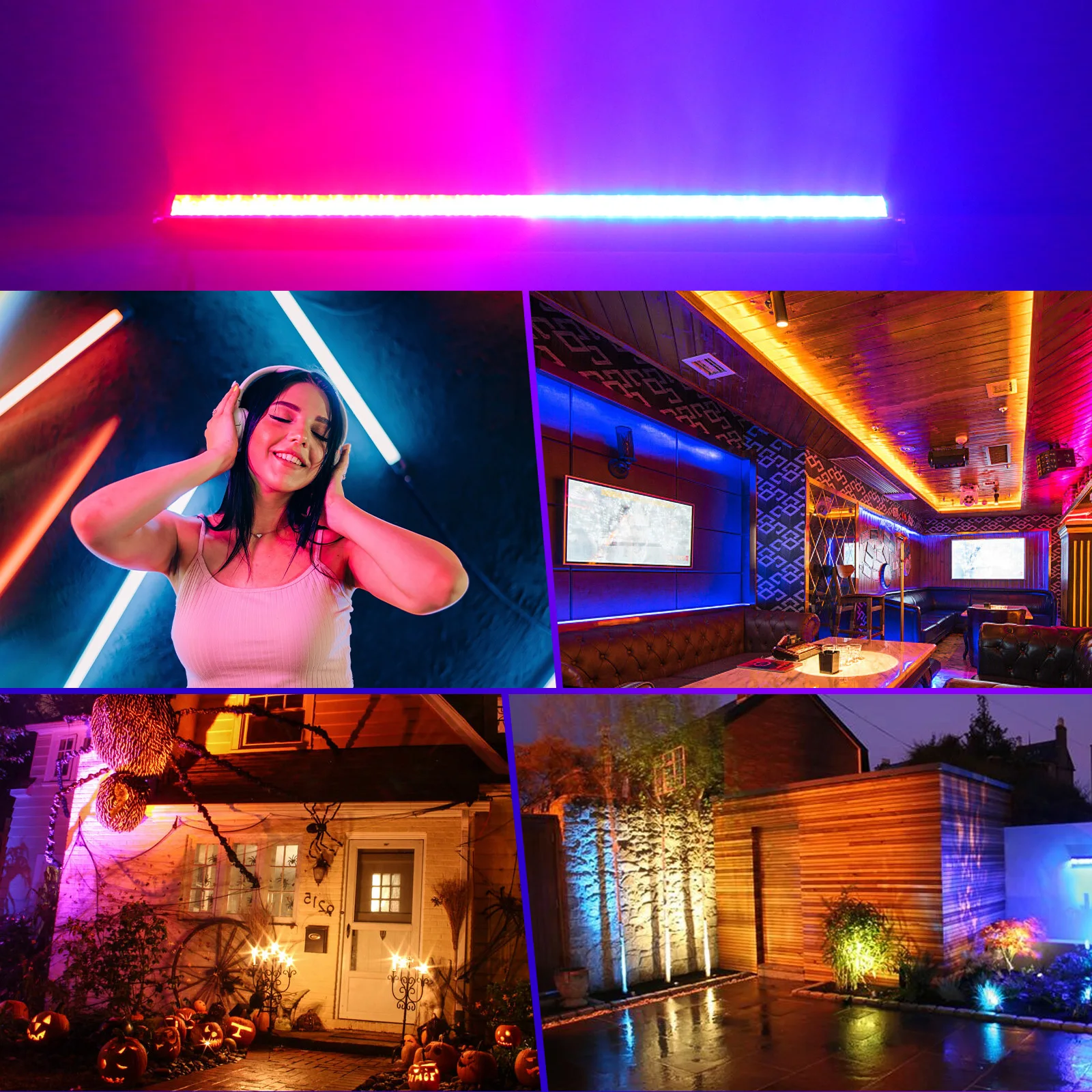 U'King 2Pcs 36W Wall Washer Lights Bar RGB 252LEDs Stage Light Bar DMX512 Wash Light For DJ KTV Concert Party Weddings Nightclub 3