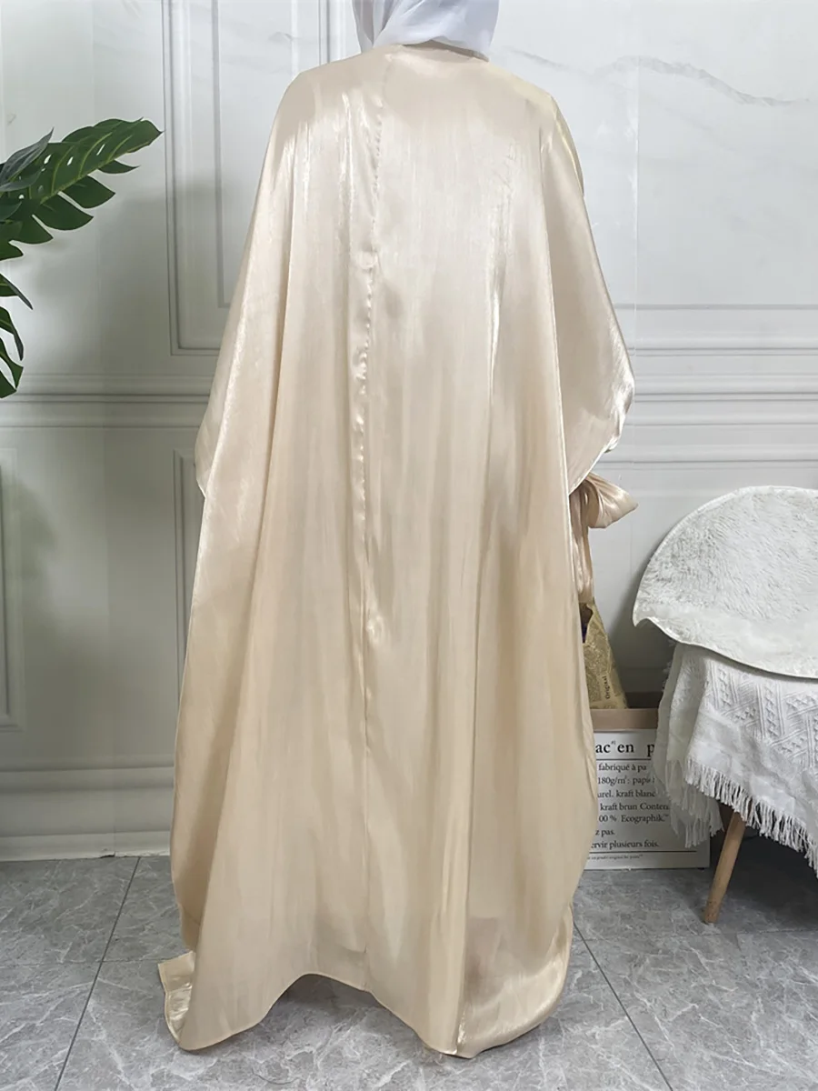 New Design Muslim Evening Dress Islamic Kimono Brown Abaya Kaftans For Women Morocon Burka Ramadan Turkish Long Veiled Dress 2XL