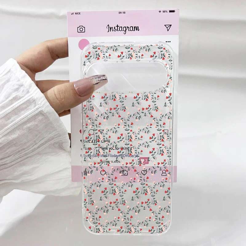 Fresh Small Flower Graphic Silicone Phone Case - Soft Transparent Back Cover