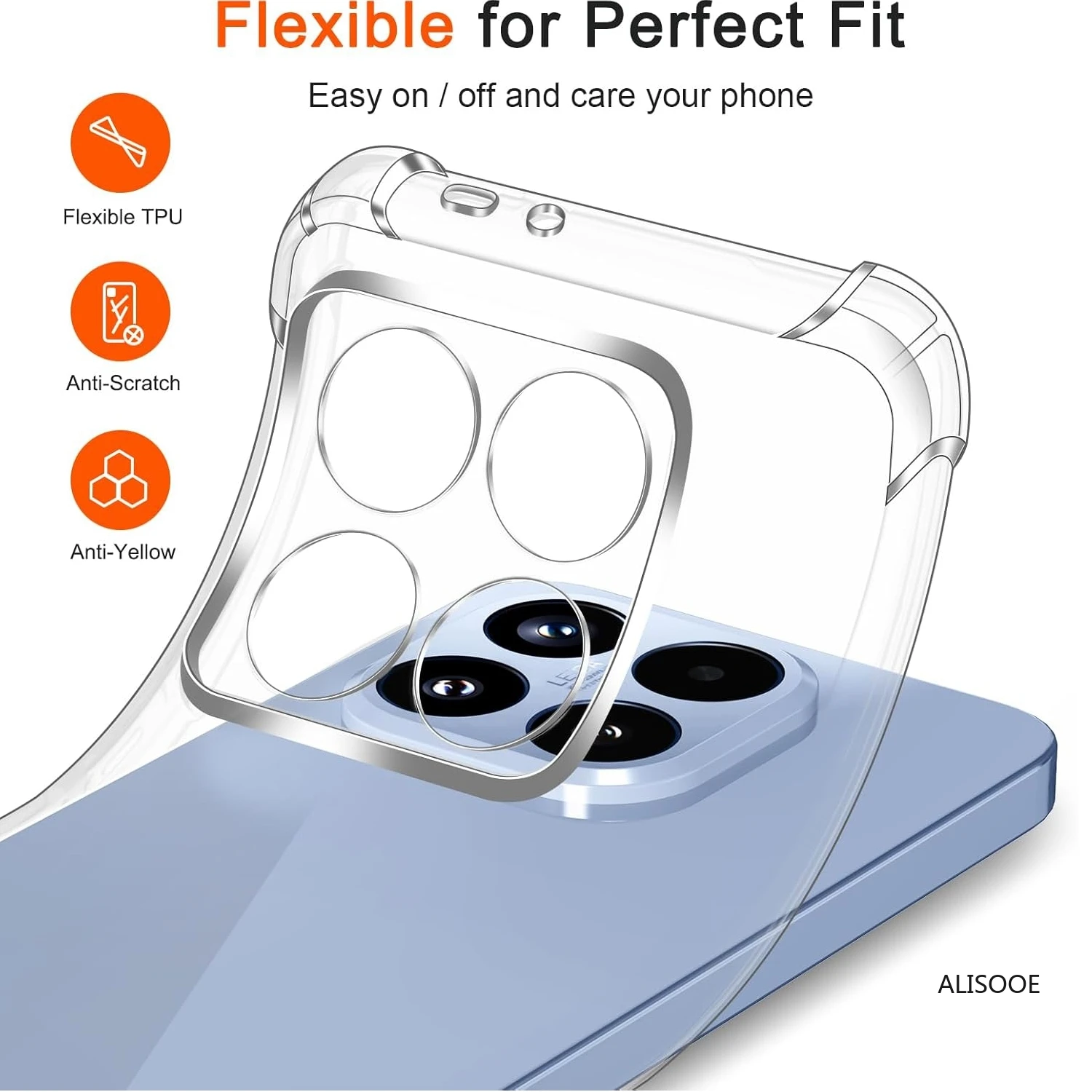 Transparent Shockproof TPU Protective Case with Reinforced Corners
