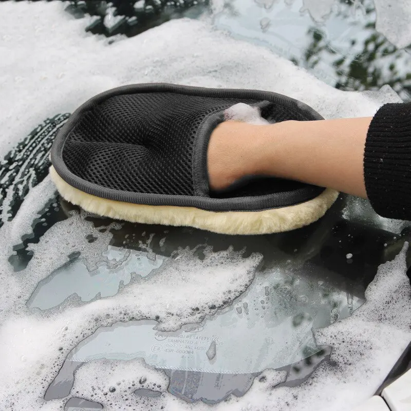 Car Cleaning Gloves Car Wash Wool Gloves Thickened Fleece Lined Cleaning Brush