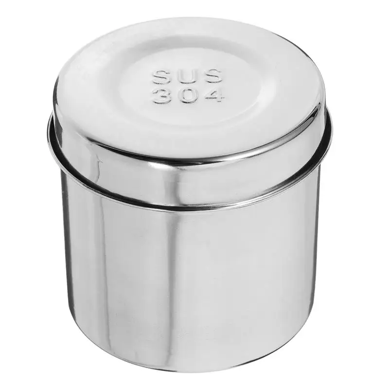 12cm Stainless Steel Cotton Can Barrel Laboratory Instruments Tools Storage Tank With Cover Round Box