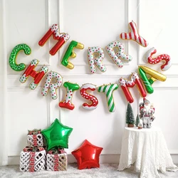 16inch Merry Christmas Letter Foil Balloon Colorful Letter Balloon 2023 Happy New Year Banner Christmas Party Deco Ornament 2024