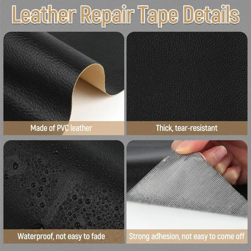 Multi Size Self-Adhesive Leather Repair Patch Artificial Synthetic Leather Waterproof Sticker Sofa Seats Couch Scratch Repaired