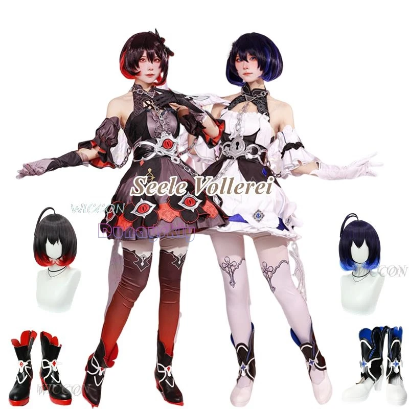 

Game Honkai Star Rail Seele Vollerei Twins Cosplay Costume Full Set Gothic Lolita Dress Carnival Party Suit