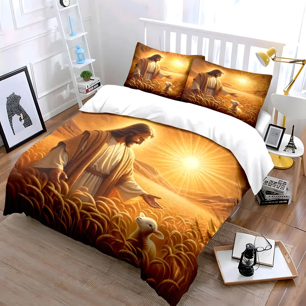 "Golden Harvest Companionship Inspiration Set" Exquisite three-piece bedding set gift for kids and adults 3