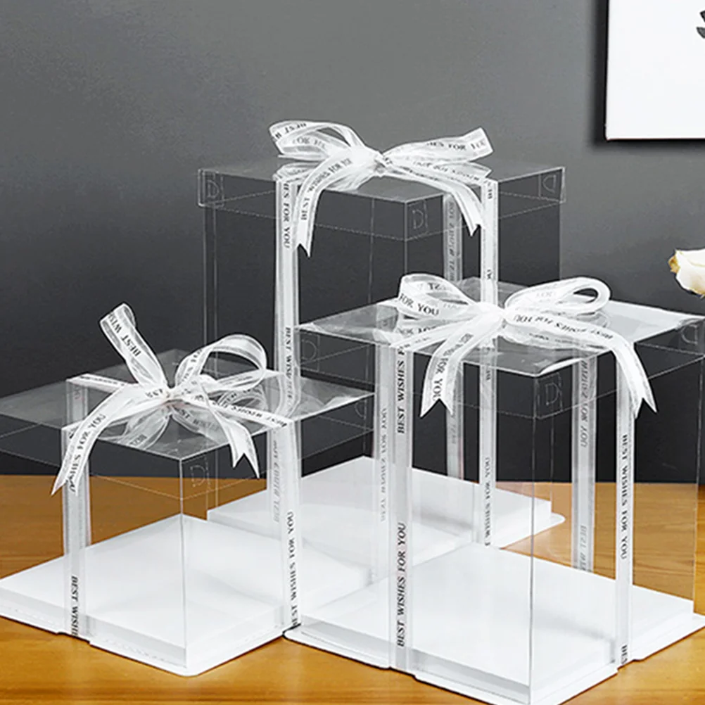 

Birthday Cake Packaging Boxes Gift Packaging Boxes Baking Cake Wrapping Boxes Clear Transparent Boxes Without Ribbons