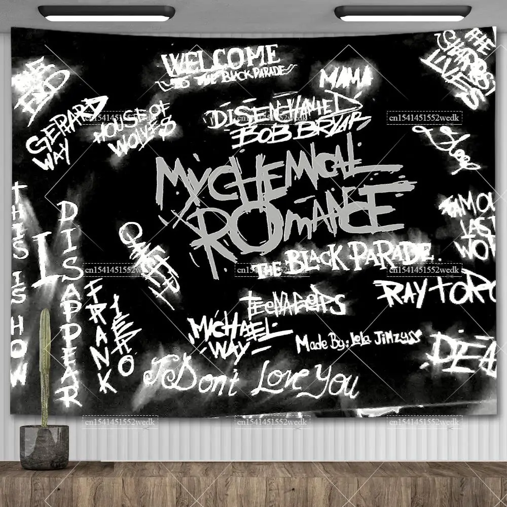 Description Picture 5 of itemBand My Chemical Romance Tapestry Hippie Music Album Cover Posters Rock Tapestry Aesthetic Bedroom Decoration Wall Art Posters