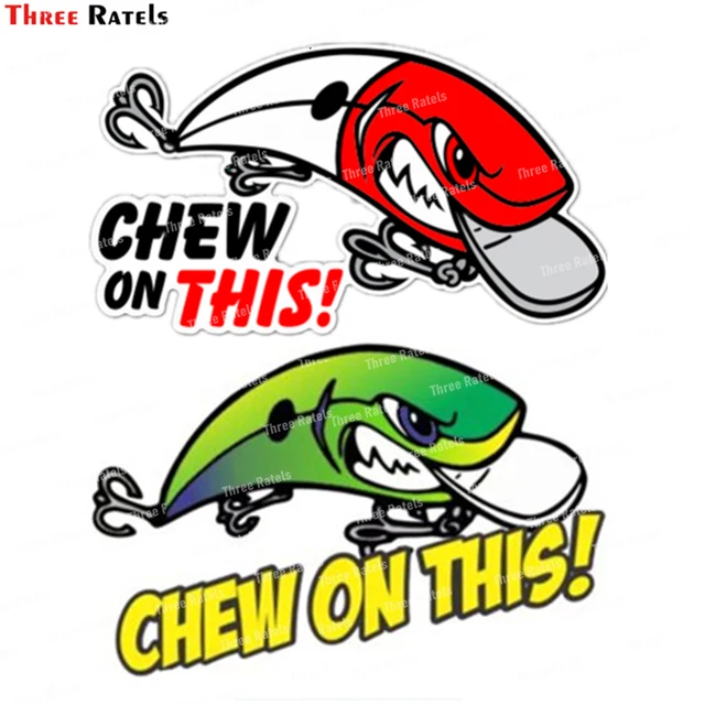 Three Ratels i509 chew on this lure sticker for tackle box toolbox boat waterproof car decoration cartoon