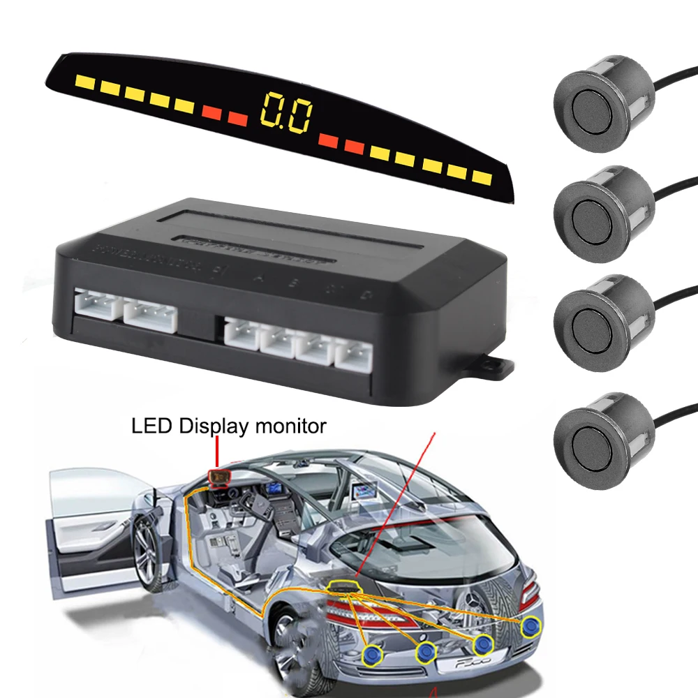 With 4 Sensors Car LED Parking Sensor Universal Auto Car Detector ...