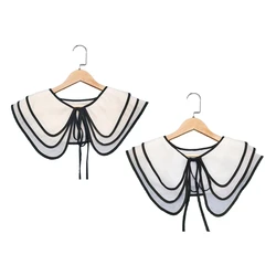 Casual Decorative Collars Detachable Dickey Collar Blouse Half Shirt for Doll Shawl Lace-Up Bowknot Scarf Capelet for Wo