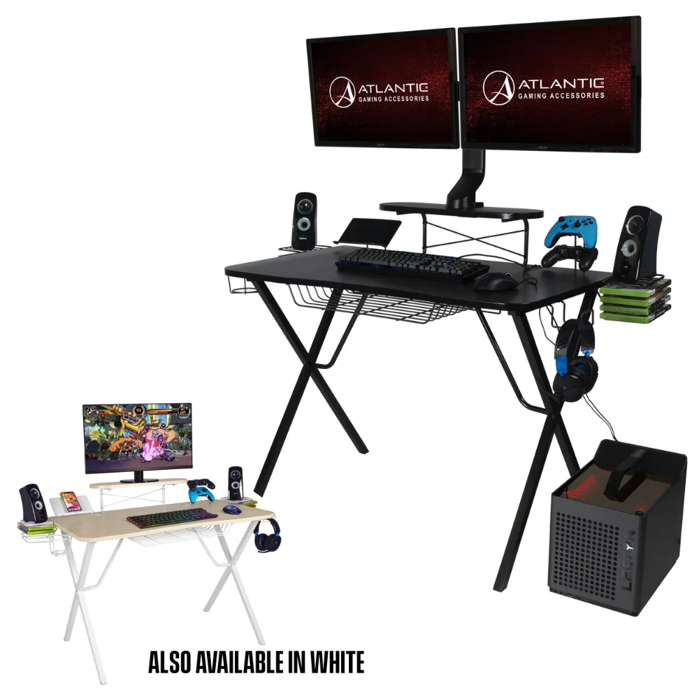 Professional Gaming Desk Pro (Black or White), with Built-in Storage, Metal Accessory Holders and Cable Slots stainless steel heat resistant nozzles for electric heat airgun perfect welding accessory for professional use