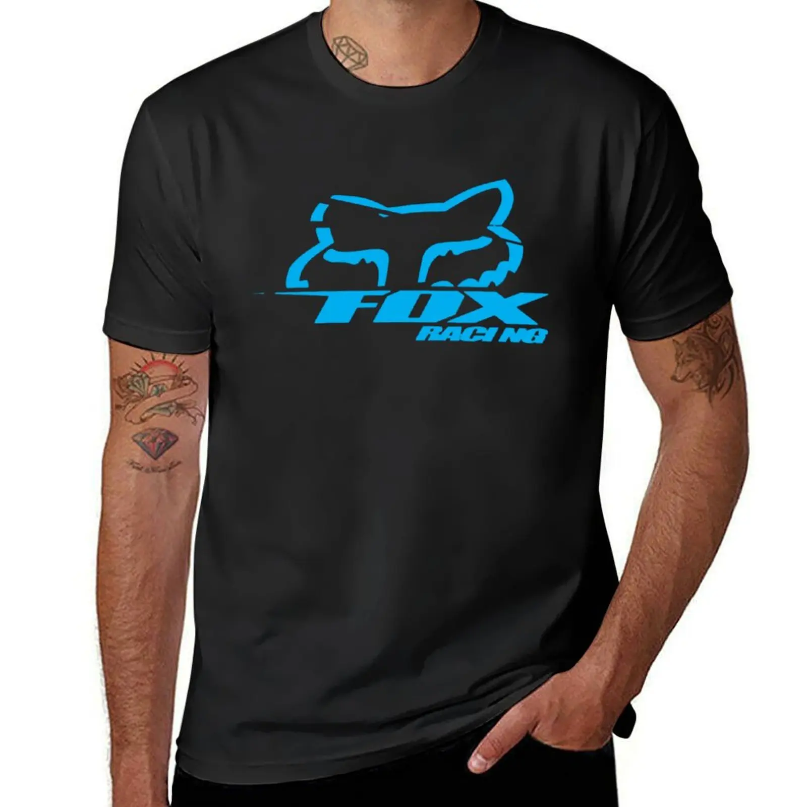 

blue of racing face T-Shirt tops hippie clothes black t shirts for men