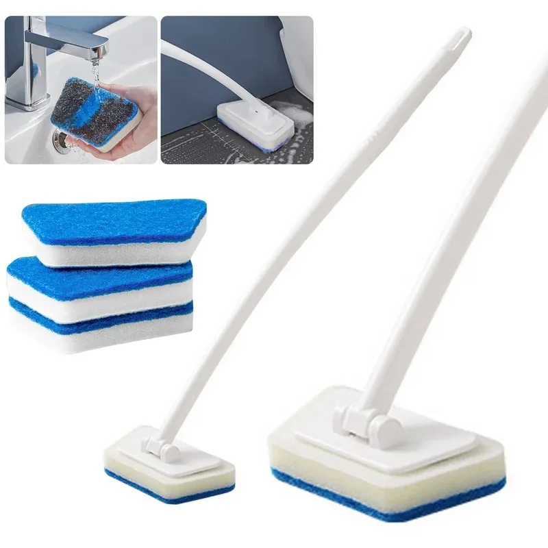 Multi-Functional Long-Handle Removable Household Cleaning Brush for Floors, Bathtubs, and Tile