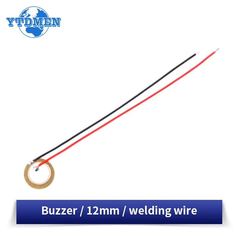 Buzzer Piezoelectric Piezo Ceramic Wafer Plate Piezo Element Diameter 12MM 15MM 18MM 20MM 27MM 35MM 50MM with Wire 5/10/20PCS piezo buzzer