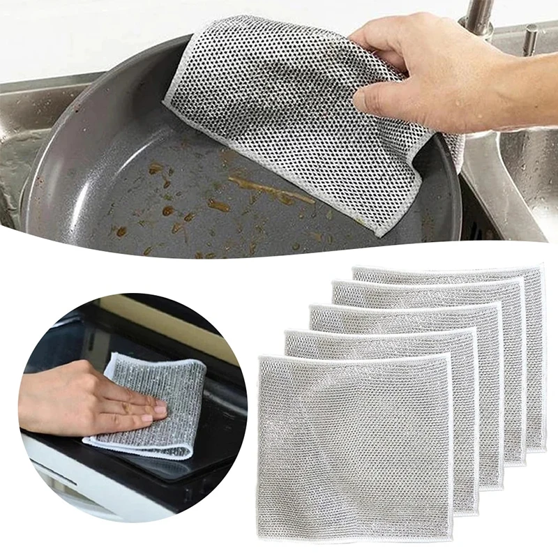 

Multifunctional Non-Scratch Wire Dishcloth Wire Dishwashing Rag Crevice Gaps Cleaning Brush