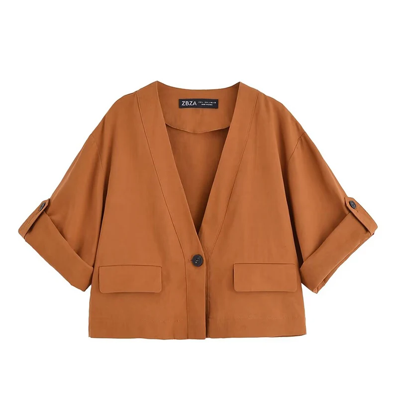 Pleated Pants 2 Pieces Sets For Women Short Sleeve V Neck Jacket High Waist Trousers Women's Suit 2025 Casual Woman Outfits