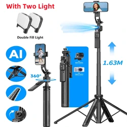 FANGTUOSI Selfie Stick with Bluetooth Remote and Intelligent Stabilizer (With Two Light)