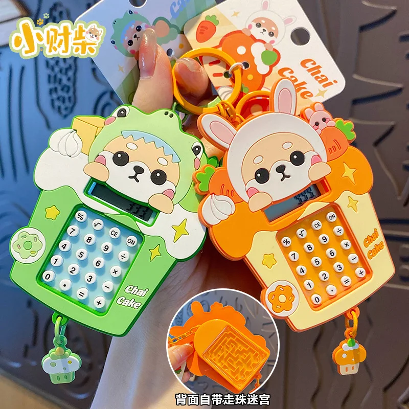 Mini Calcolatrice Portatile Portachiavi Cartoon Dragon Strawberry Shiba Inu Calcolatrice Elettronica Forniture Per Ufficio Scolastico Per Bambini