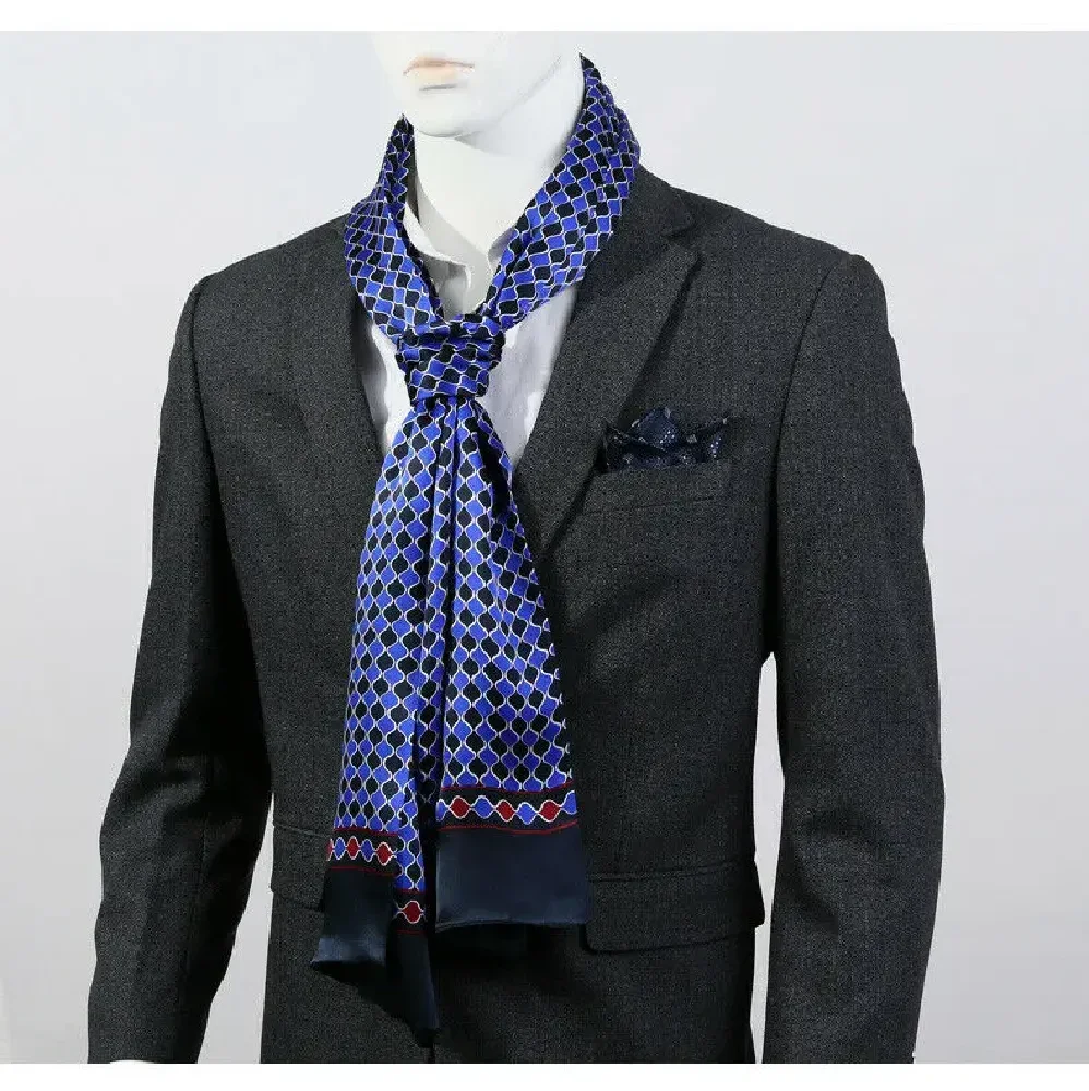 Sciarpa da uomo 100% seta fazzoletto da collo lungo doppio strato