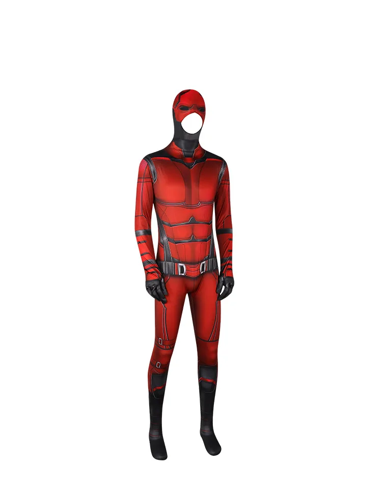 Marvel Comics: Daredevil | Red Bodysuit and Mask Cosplay Costume 23 Marvel Comics Daredevil Red Bodysuit Mask Cosplay Costume