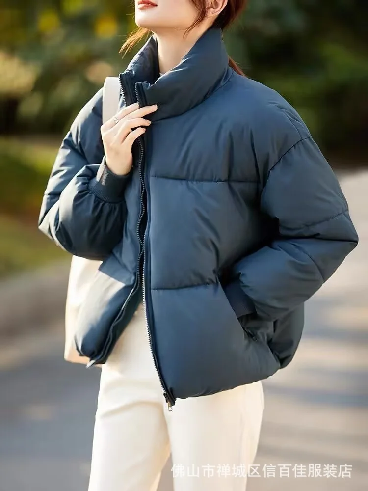 

Autumn and winter thickened insulation hooded jacket with cotton jacket for women's cotton jacket, down jacket, stand collar,
