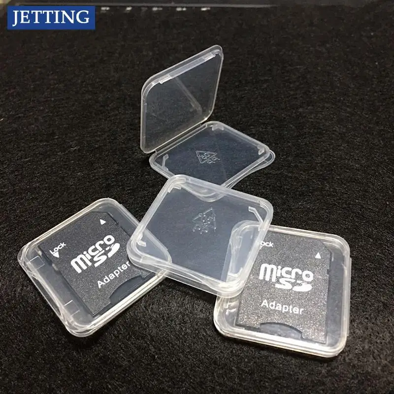 10pcs/lot Transparent SD Memory Card Case Holder Box Storage Boxes Memory Card Clear Plastic Case Holder Protector