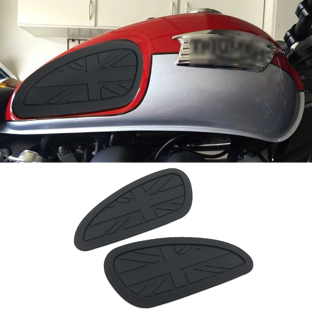 Bonneville T100/T120 레트로 오토바이 탱크 트랙션 사이드 패드, 가스 연료 무릎 그립 스티커