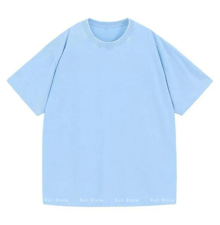 Vintage-Inspired Heavyweight Solid Color Oversized T-Shirt - Unisex Summer Streetwear