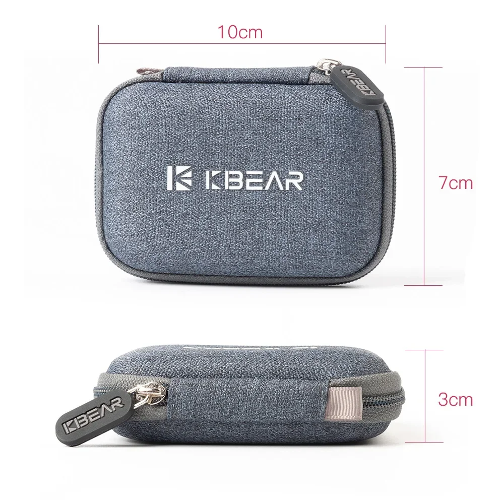 KBEAR High-End Fabric Earphone Case for Portable Earbuds Storage