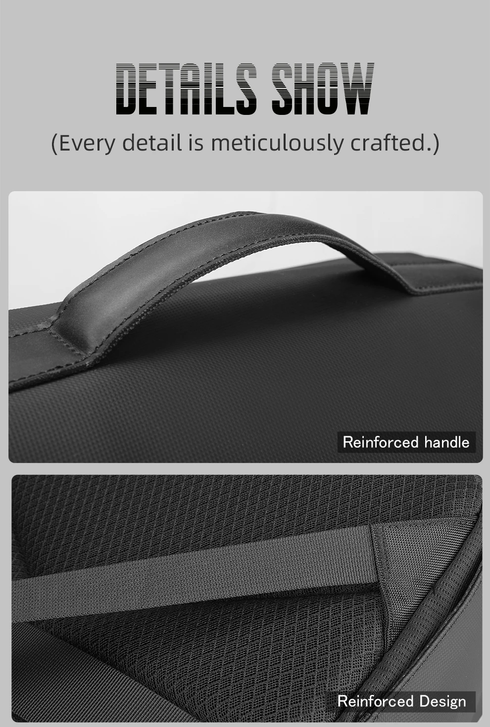 Heroic Knight Freizeit-College-Rucksack, großes Fassungsvermögen, 17,3-Zoll-Laptop-Rucksack, Unisex, wasserdicht, tragbar, Arbeits- und Reiserucksack – Detail 14