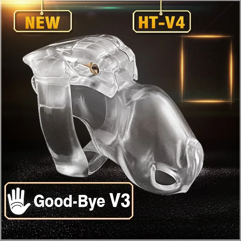 HT-V4 Chastity Cage Device Male 4 Sizes Penis Ring Chastity Penis Lock Bondage Belt Fetish Sex Toys For Man Gay penis chastity cage chastity lock sex toy chastity cage accessory penis cock ring